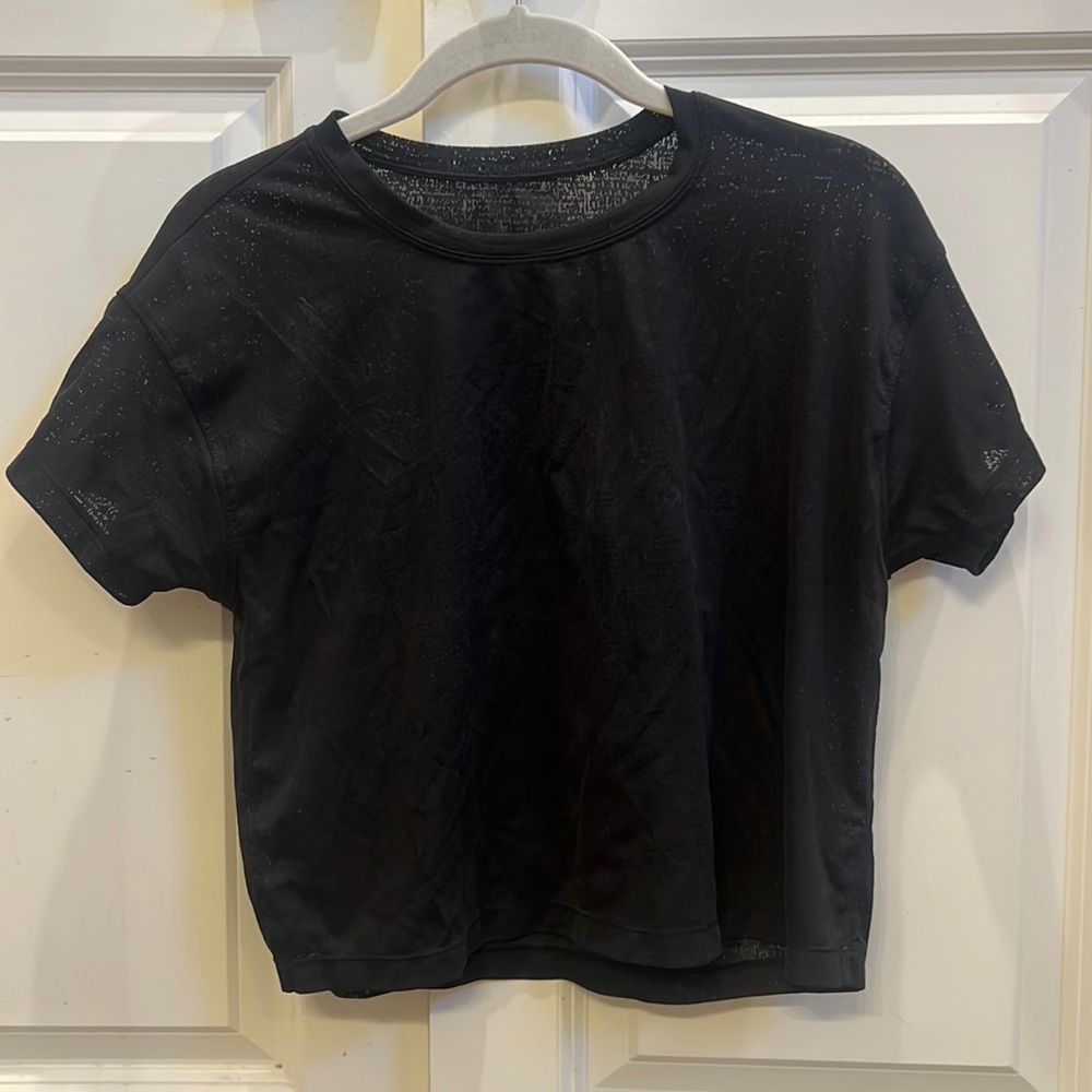 Black Lululemon Crop Tee